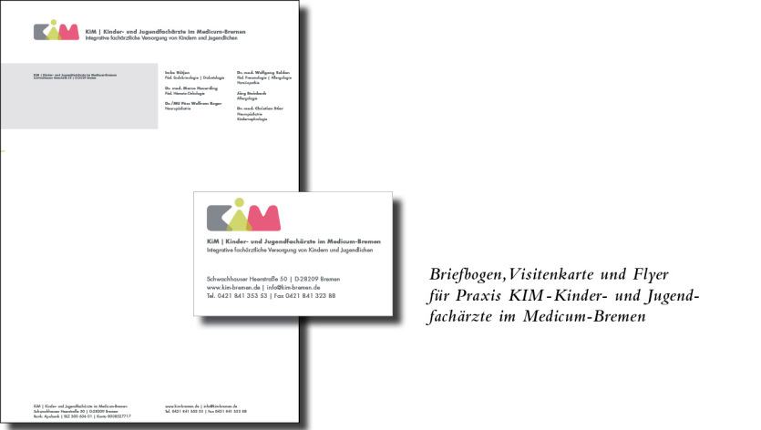 Briefbogen, Visitenkarte Kinder- und Jugendfacharztpraxis Medicum-Bremen